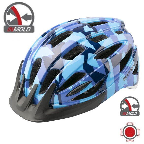 Casca Casca Ciclism EXTEND COURAGE "Led ", S/M (51-55cm), Camouflage Albastru