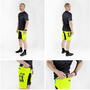 Pantaloni scurti Force MTB-11, bazon detasabil, Galben Fluo/Bleu/Negru, XS