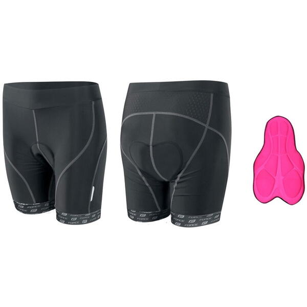 Pantaloni scurti cu bazon Force Lady-1 negru/gri XL