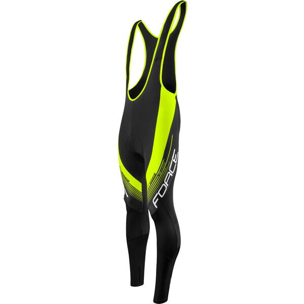 Pantaloni cu bretele si bazon Force F58 negru/fluo S
