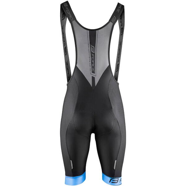 Pantaloni scurti cu bazon si bretele Force B51 negru/albastru XS
