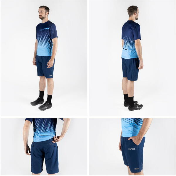 Pantaloni Force Blade MTB cu sub-pantaloni cu bazon Navy XXXL