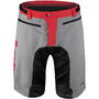 Pantaloni scurti Force MTB-11, bazon detasabil, Gri/Rosu/Negru, XS