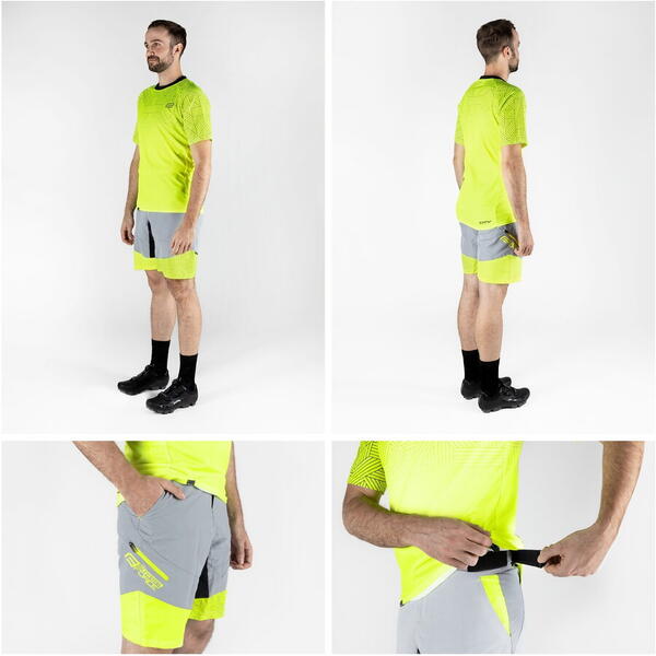 Pantaloni scurti cu bazon Force Storm, gri/fluo XL
