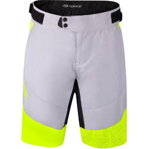 Pantaloni scurti cu bazon Force Storm, gri/fluo 3XL