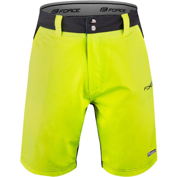 Pantaloni Force Blade MTB cu sub-pantaloni cu bazon Negru/Fluo XS