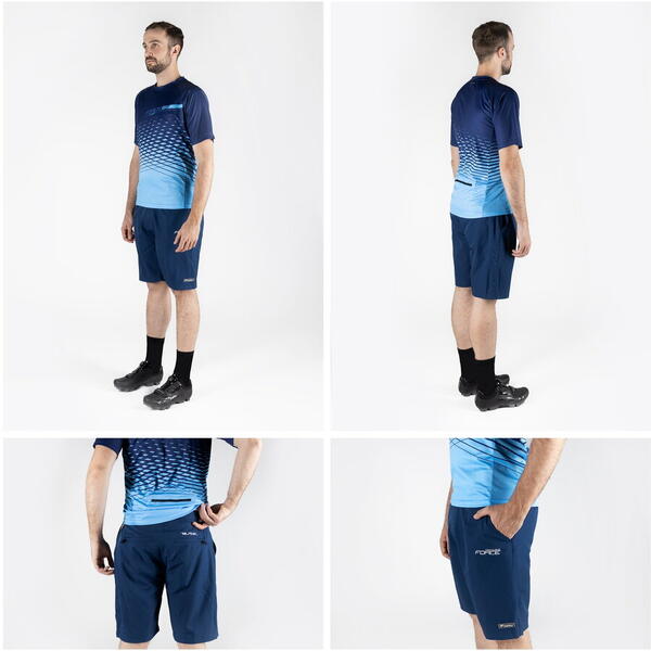 Force Pantaloni Scurti Blade MTB fara bazon, Bleu-marin XS