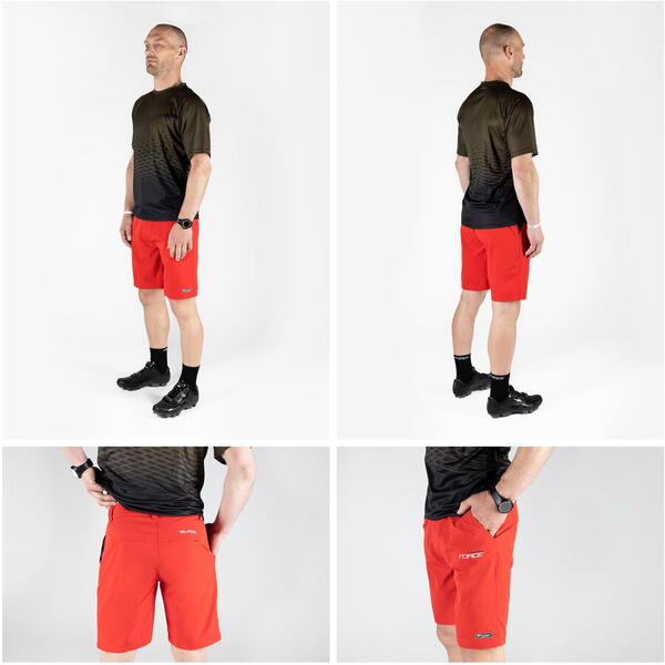 Pantaloni Force Blade MTB cu sub-pantaloni cu bazon rosu M